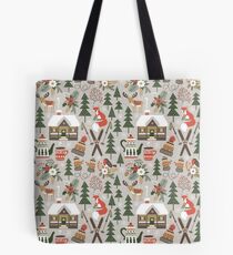 Cozy Chalet on light grey background Tote Bag