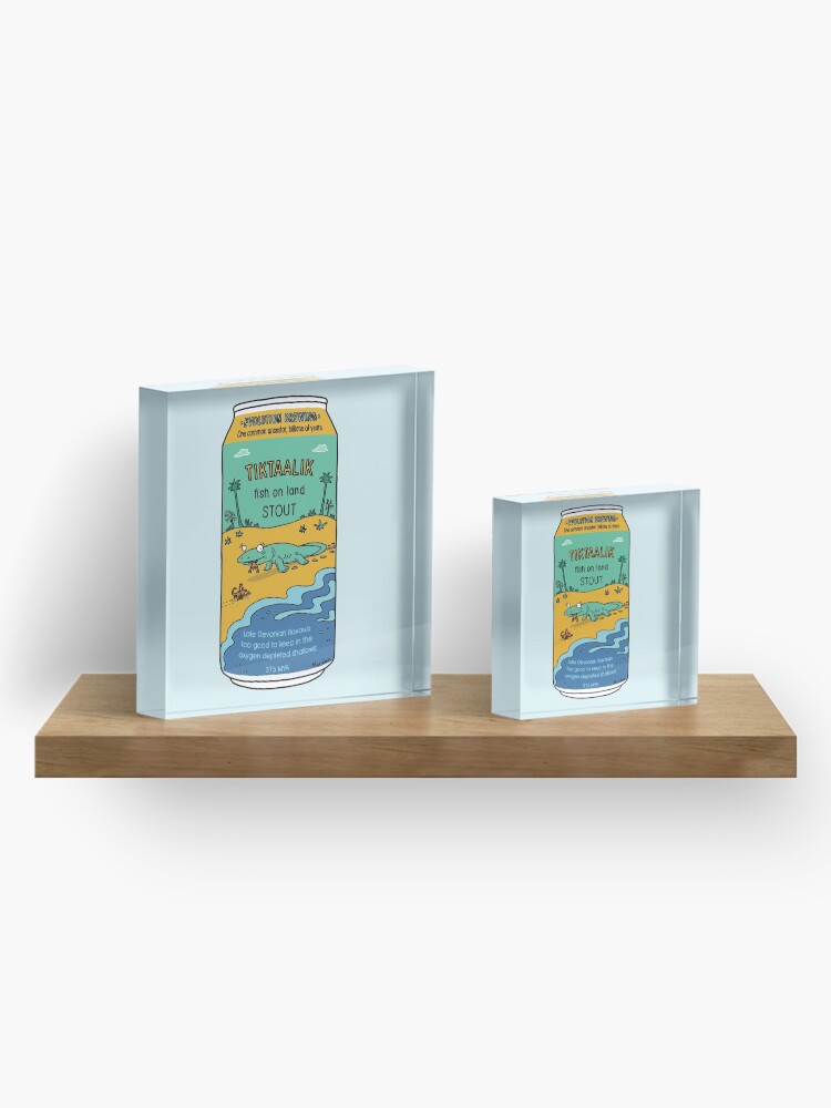 Alternate view of Evolution Brewing Tiktaalik Fish on Land Stout Acrylic Block