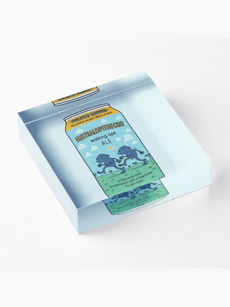 Alternate view of Evolution Brewing Australopithecus Walking Ape Ale Acrylic Block