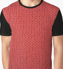 Red Knit Graphic T-Shirt