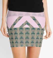 Duafe - Wooden Comb - Adinkra symbol pink touch Mini Skirt