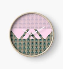 Duafe - Wooden Comb - Adinkra symbol pink touch Clock