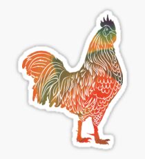 Colorful Marble Rooster Sticker