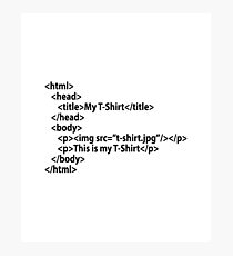 HTML Photographic Print