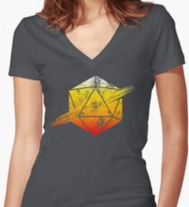 d20 Tequila Sunrise Women's Fitted V-Neck T-Shirt