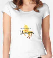 Golden unicorn T shirt graphics slogan Women's Fitted Scoop T-Shirt