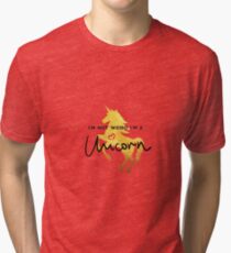 Golden unicorn T shirt graphics slogan Tri-blend T-Shirt