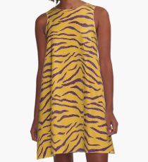 LSU Tiger Streifen 3 A-Linien Kleid