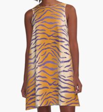 LSU Tiger Stripes 4 A-Line Dress