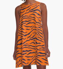 Auburn Tiger Stripes 1 A-Linien Kleid