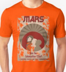 Weinleseart Mars Plakat Slim Fit T-Shirt