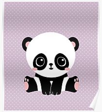 Cute Panda (Purple) Poster