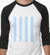Classic Seersucker Stripes in Blue + White Men's Baseball ¾ T-Shirt
