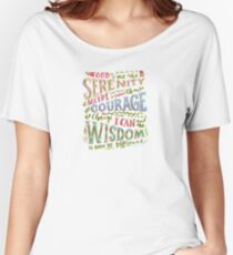 Serenity Prayer Hand Lettered Relaxed Fit T-Shirt