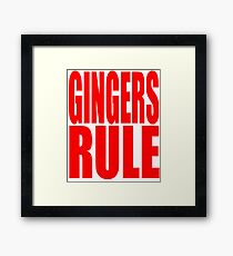 Gingers Rule Funny Cute T Shirt Red Head Redhead Red Hair Gift Ginger Framed Print