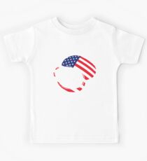 Avocado USA Flag Red White Blue Stars Stripes Kids Tee