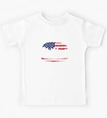 Hamburger USA Flag Red White Blue Stars Stripes Kids Tee