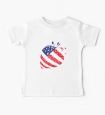 Strawberry USA Flag Red White Blue Stars Stripes Baby Tee