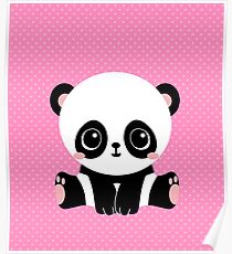 Cute Panda (Pink) Poster