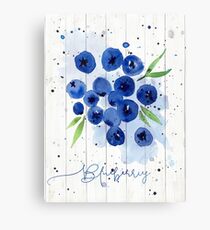 Watercolor Blueberries Canvas Print
