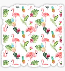 Pink Flamingo Watercolor Pattern Sticker
