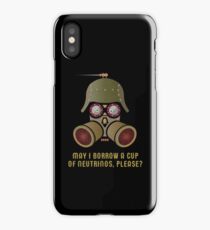 May I Borrow a Cup of Neutrinos? Funny Nerdy T-shirts and Gifts for Geeks and Steampunks iPhone Case