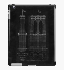 Brooklyn Bridge East River Bridge blueprint plan iPad Case/Skin