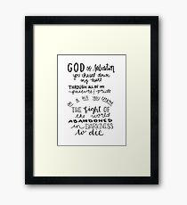 Song Quote 2 - So Will I Framed Print