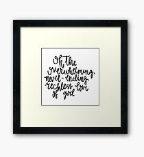 Song Quote- Reckless Love Framed Print