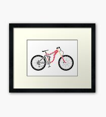 Typographical Anatomy of a Down Hill Bike Framed Print