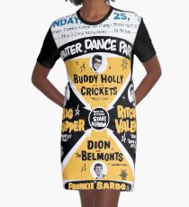 Winter Dance Party - Retro Music Festival Poster Graphic T-Shirt Dress