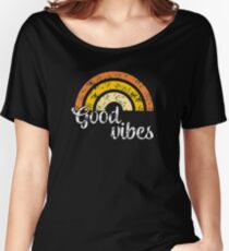 Good Vibes Rainbow T-Shirt Women's Relaxed Fit T-Shirt