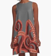 Octopus Tentakeln # 9 A-Linien Kleid