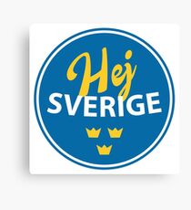 Hej Sverige, Sverige, Sweden, circle Canvas Print