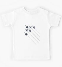 Flyby Blue Angels Pilot Planes Flying Formation Kids Tee