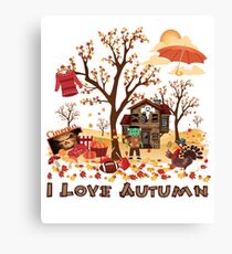 I Love Autumn Fall Scenery and Landscape Canvas Print