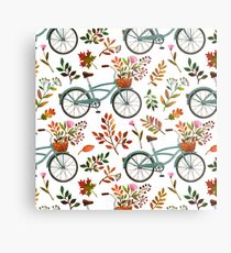 Autumn bike ride on white background Metal Print