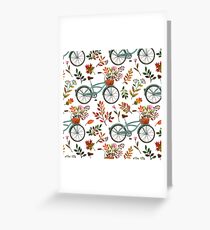 Autumn bike ride on white background Greeting Card