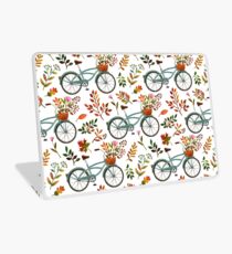 Balade en vélo d'automne sur fond blanc Skin de laptop