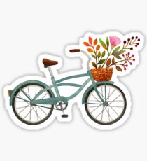 Autumn bike ride on white background Sticker