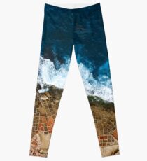 An aerial shot of the Salt Pans in Marsaskala Malta Leggings