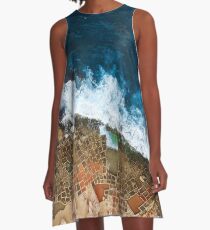 An aerial shot of the Salt Pans in Marsaskala Malta A-Line Dress