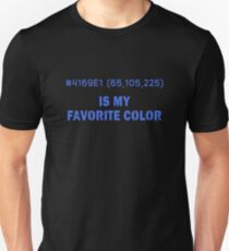 Blue Is My Favorite Color Hex Code RGB Programmierer Grafiker Designer Nerd Funny Unisex T-Shirt