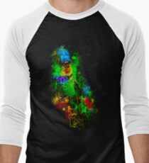 gxp colibri fiery throat splatter watercolor Men's Baseball ¾ T-Shirt
