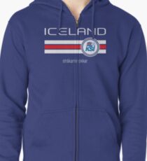Fußball - Island (Home Blue) Hoodie mit Reißverschluss