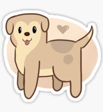 Cute brown puppy with its tongue out Sticker