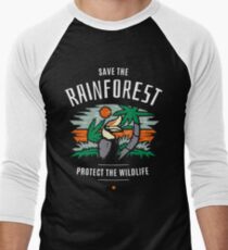 Save the Rainforest Protect the Wildlife Men's Baseball ¾ T-Shirt