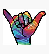 Shaka Hands, Tie Dye, Aloha sticker, Aloha Tshirt Photographic Print