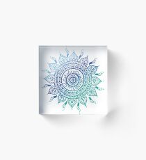 Blue Gradient Mandala Acrylic Block
