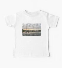 Herringbone Sky Patterns with Yachts and Boats Baby Tee